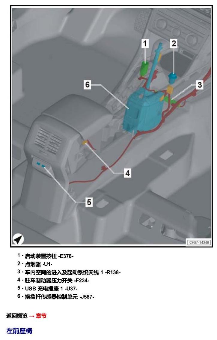 上海大众T-Cross 安装位置 汽车中部 电路图