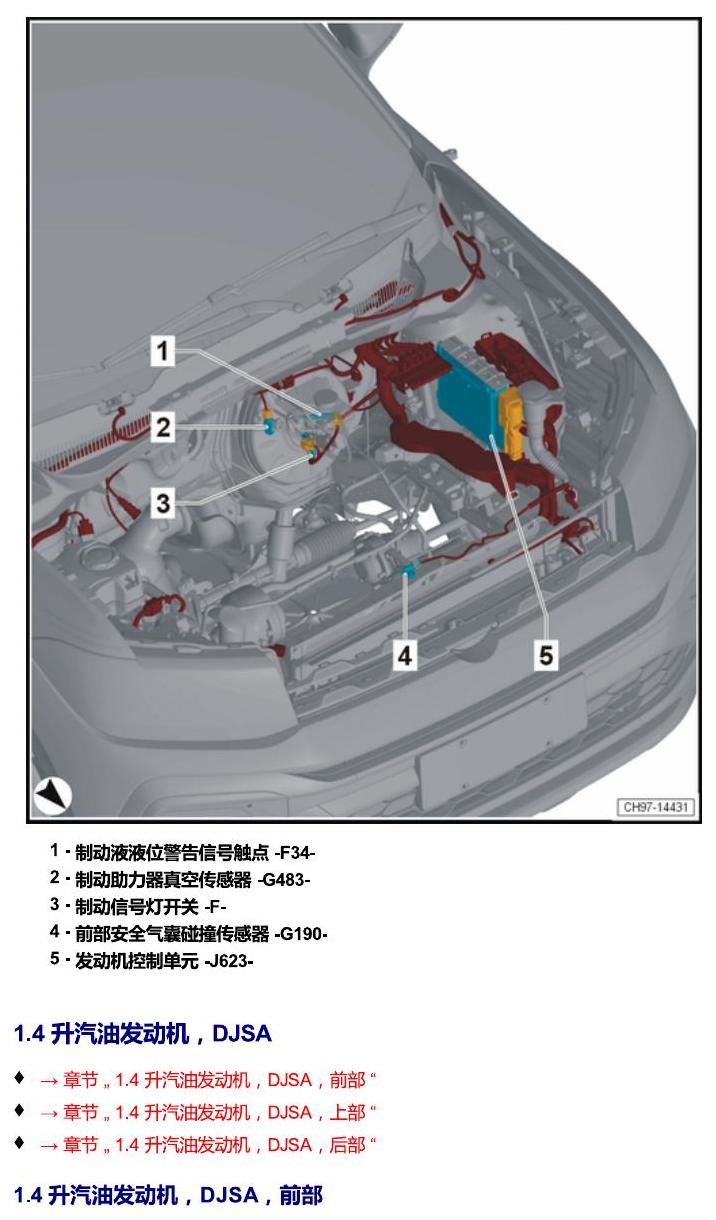 上海大众T-Cross 安装位置 车辆前部 电路图