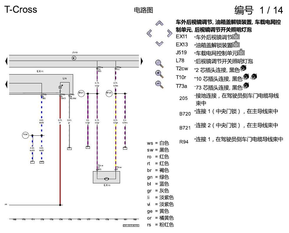 上海大众T-Cross 舒适便捷系统 电路图
