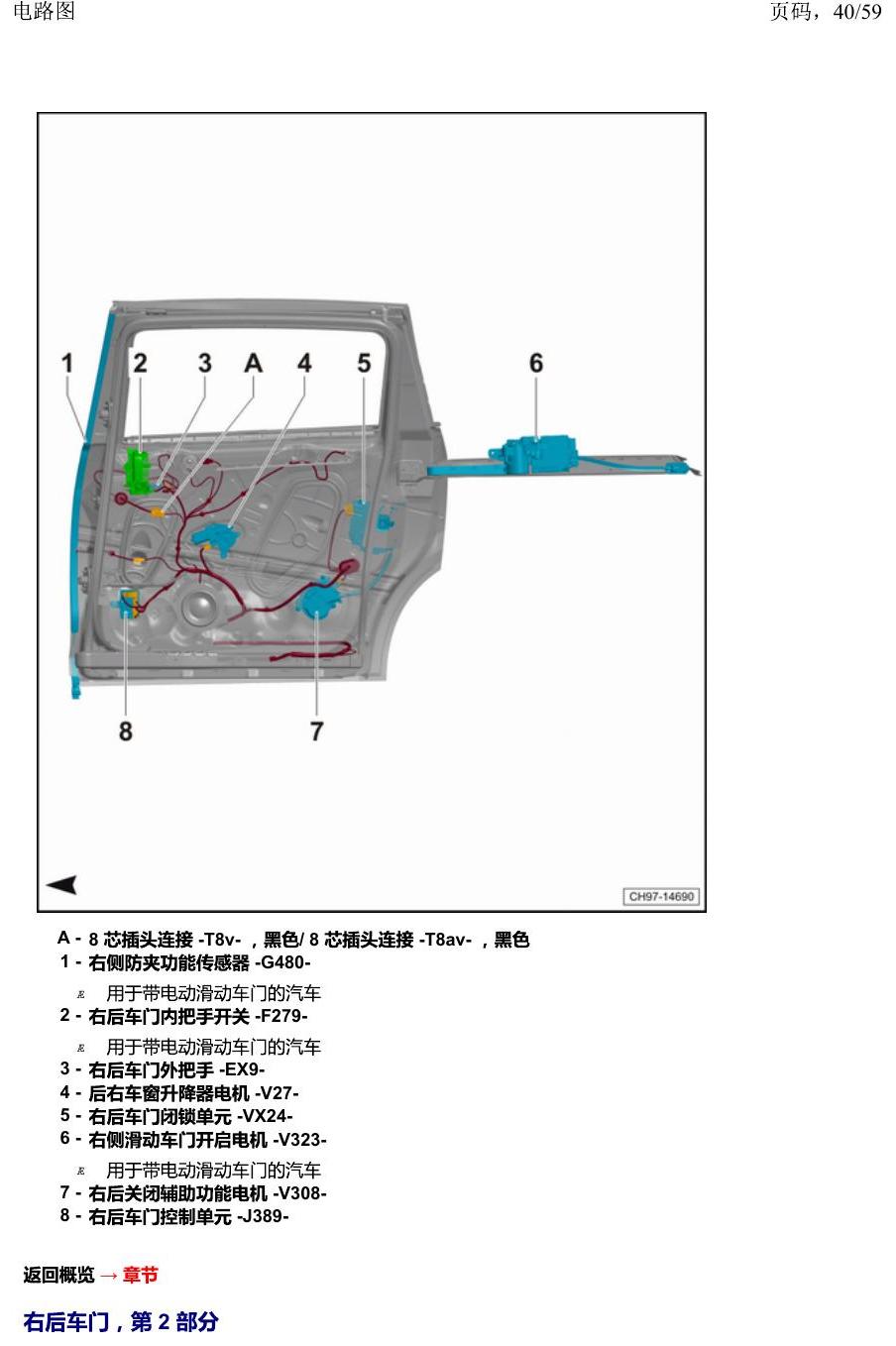 上海大众威然 汽车中部 电路图