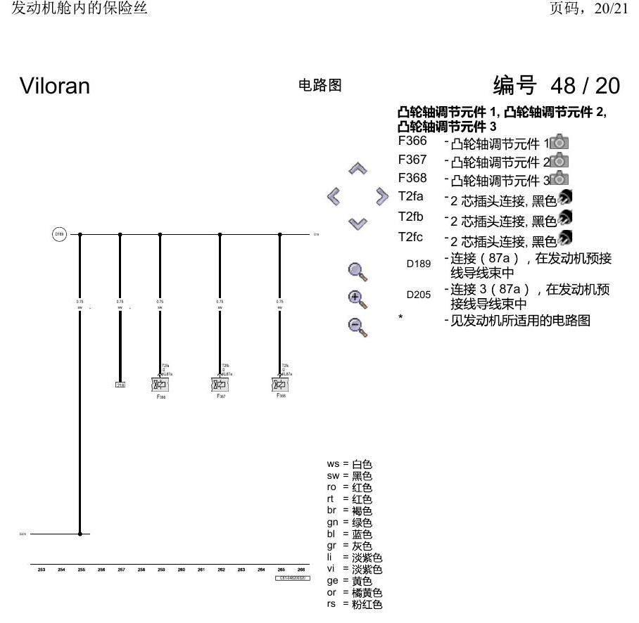 上海大众威然 发动机舱内的保险丝 电路图