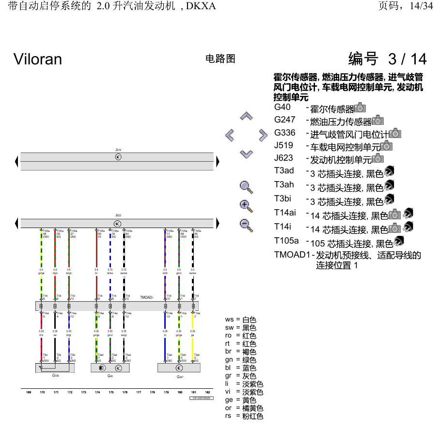 上海大众威然 带自动启停系统的 2.0 升汽油发动机 , DKXA 电路图