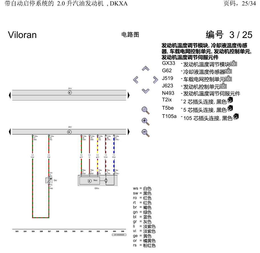 上海大众威然 带自动启停系统的 2.0 升汽油发动机 , DKXA 电路图