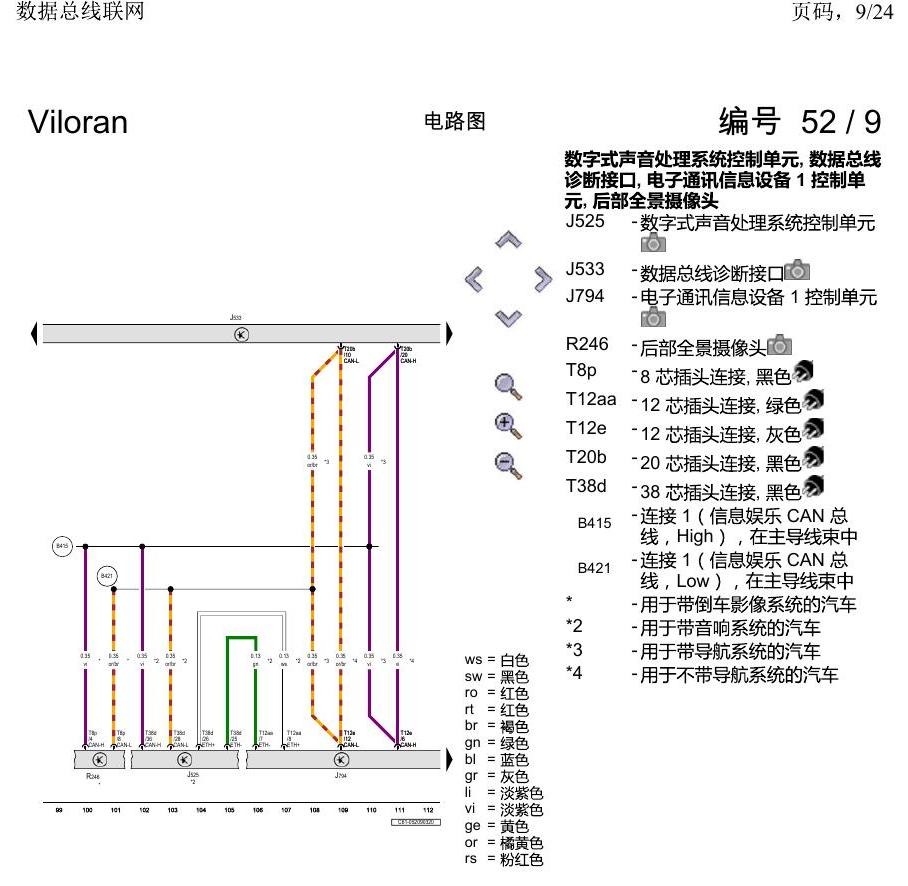 上海大众威然 数据总线联网 电路图