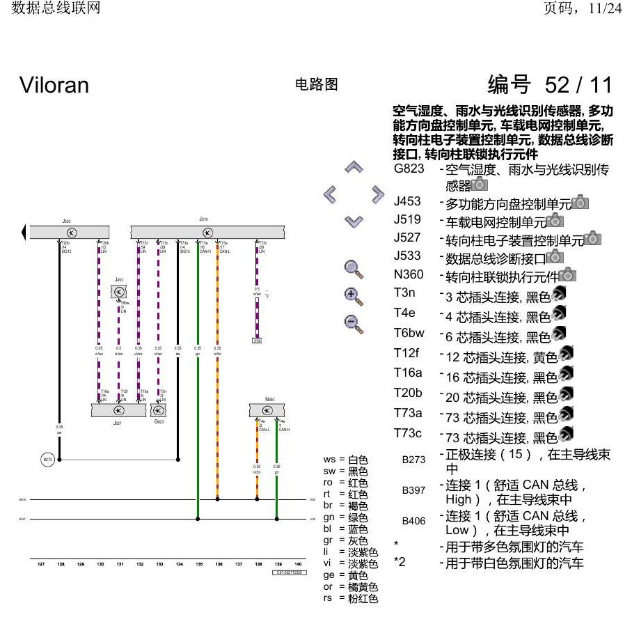 上海大众威然 数据总线联网 电路图
