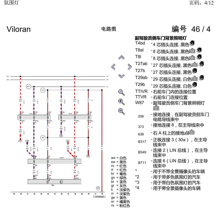 上海大众威然 氛围灯 电路图