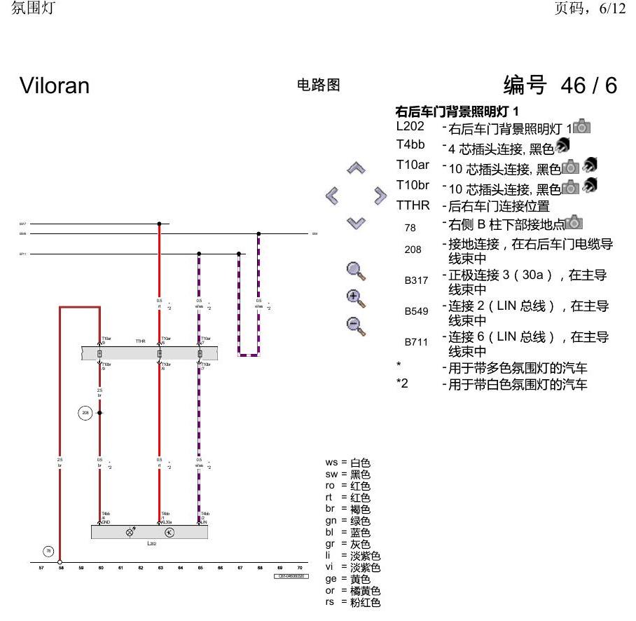 上海大众威然 氛围灯 电路图
