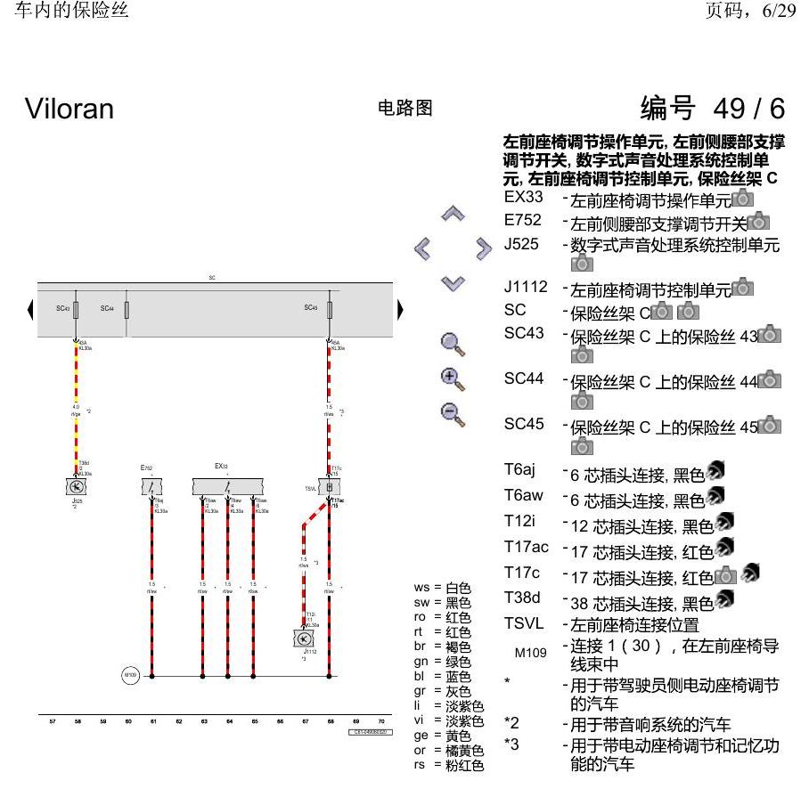 上海大众威然 车内的保险丝 电路图