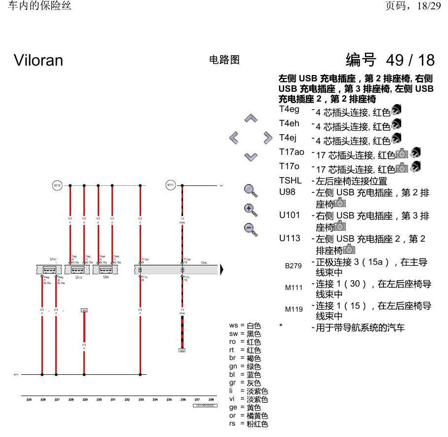 上海大众威然 车内的保险丝 电路图