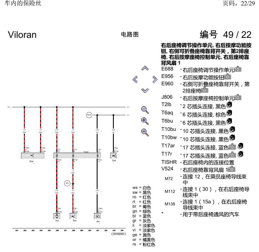 上海大众威然 车内的保险丝 电路图