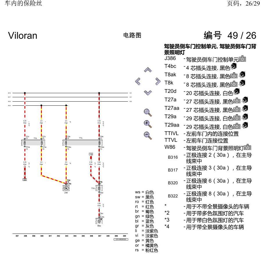 上海大众威然 车内的保险丝 电路图