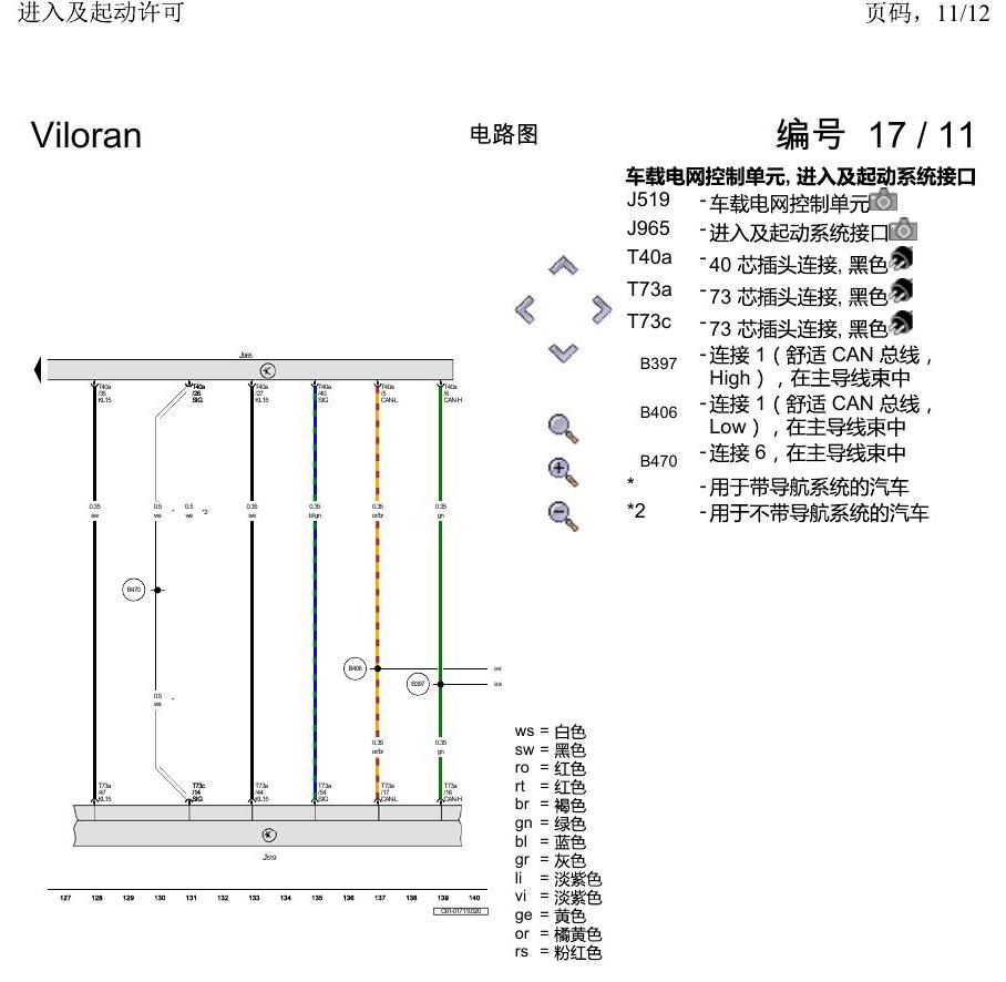 上海大众威然 进入及起动许可 电路图
