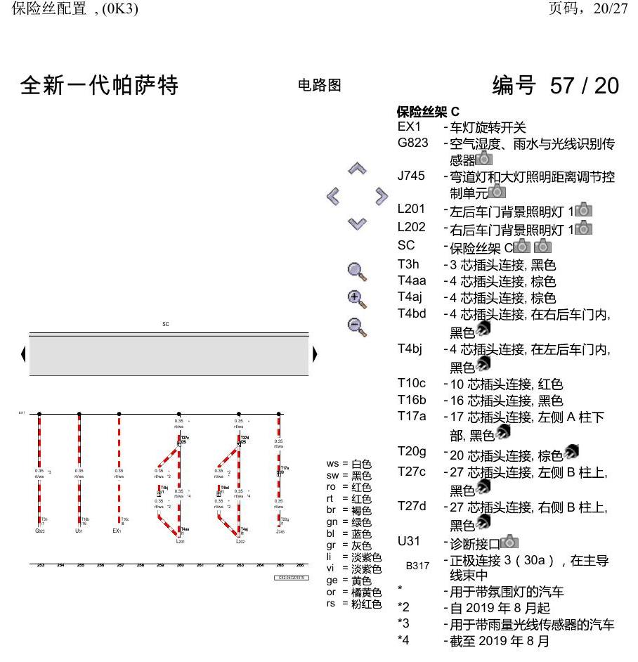 上海大众新帕MQB 保险丝配置 , (0K3) 电路图