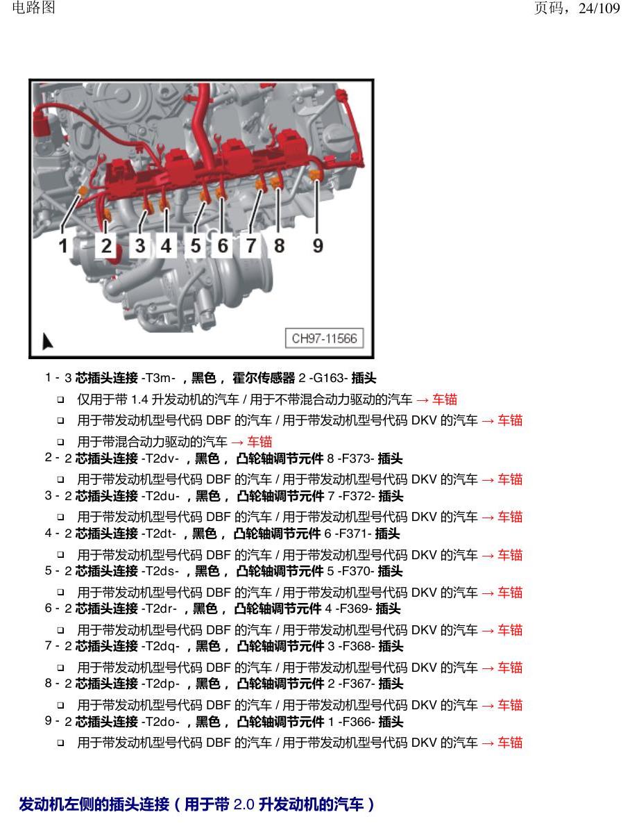 上海大众新帕MQB 安装位置 插头 电路图