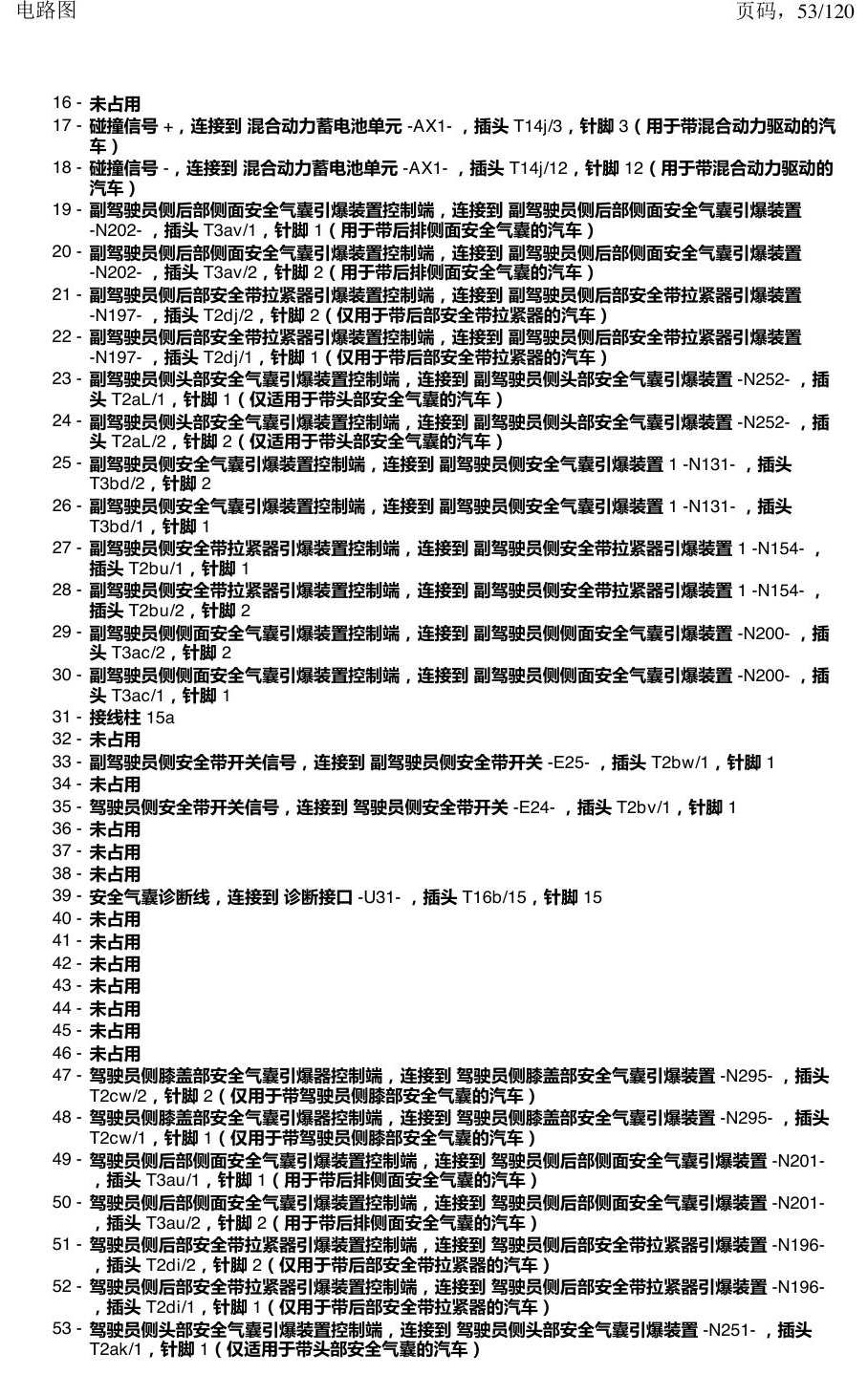 上海大众新帕MQB 安装位置 汽车中部的控制单元 电路图