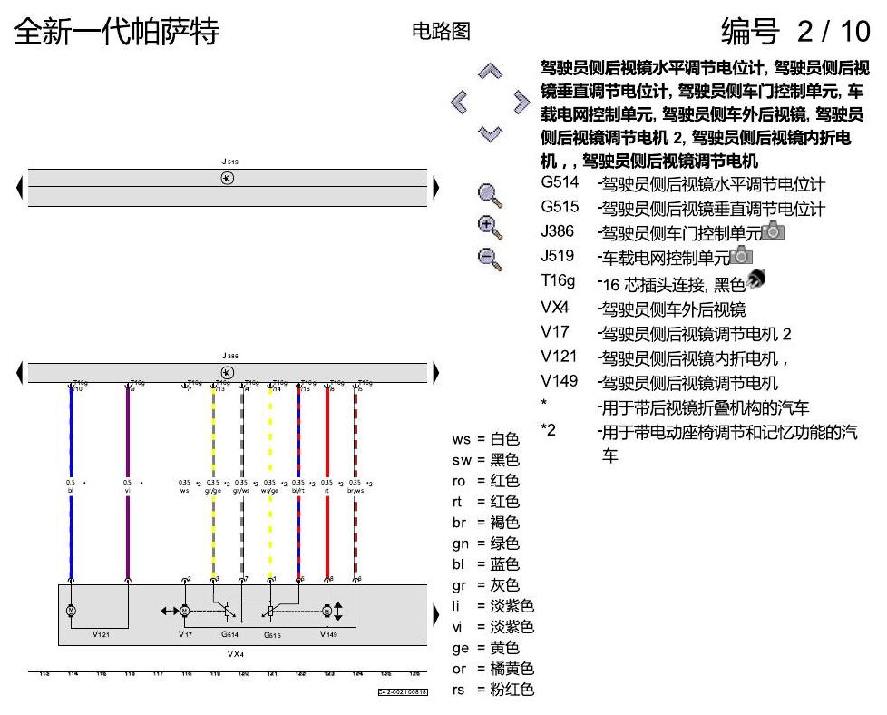 上海大众新帕MQB 舒适便捷系统 电路图