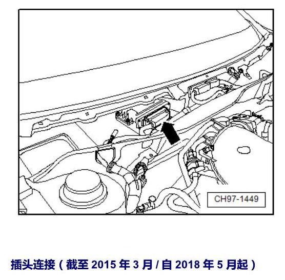 上海大众朗逸 发动机舱内的控制器 电路图