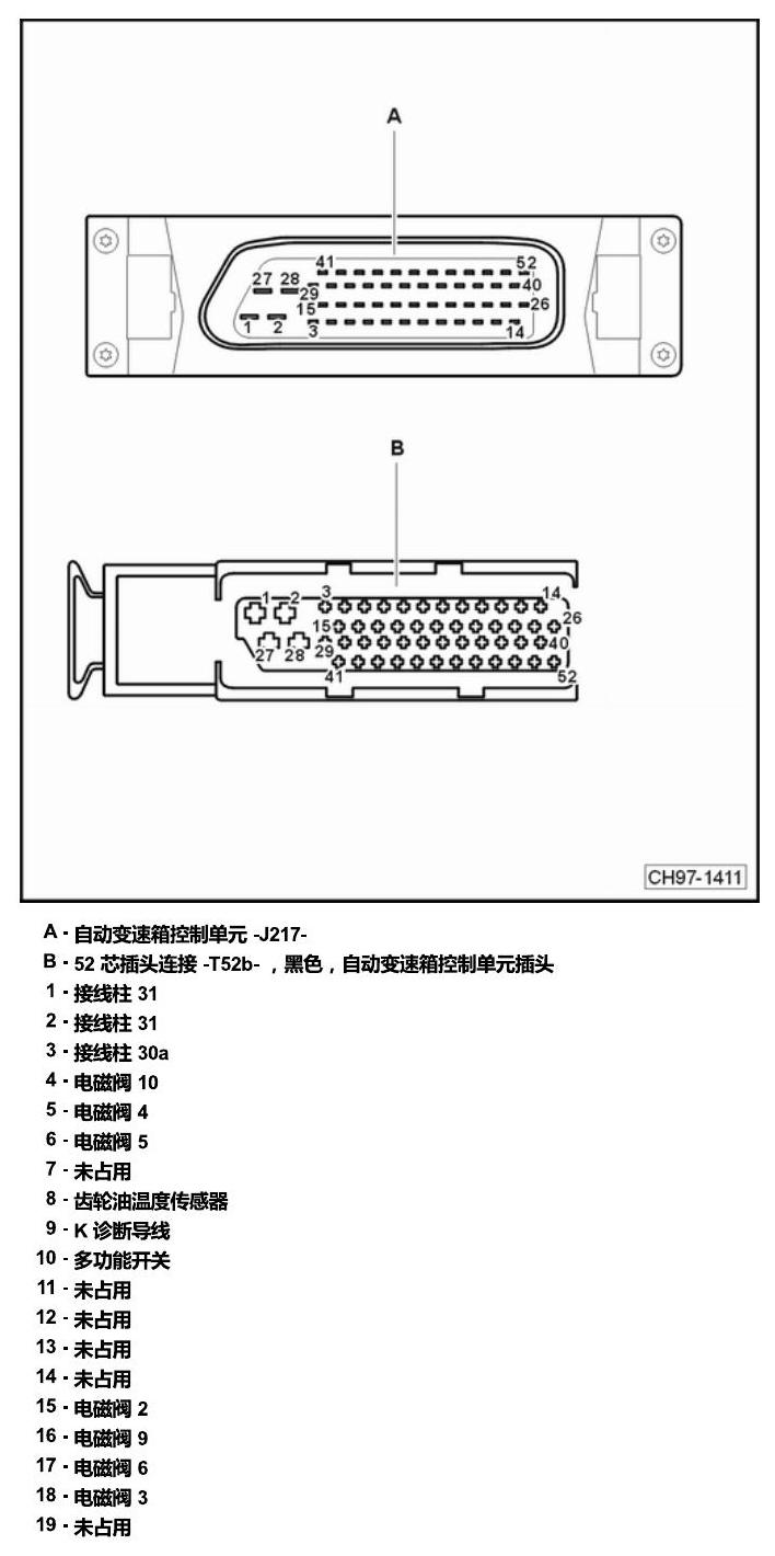 上海大众朗逸 发动机舱内的控制器 电路图