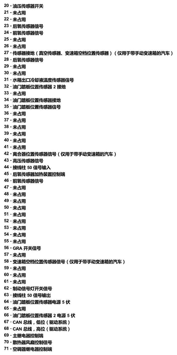 上海大众朗逸 发动机舱内的控制器 电路图