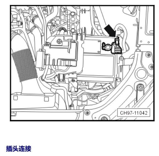上海大众朗逸 发动机舱内的控制器 电路图