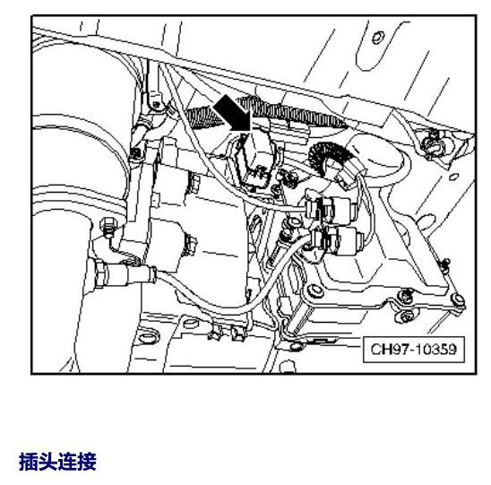 上海大众朗逸 发动机舱内的控制器 电路图