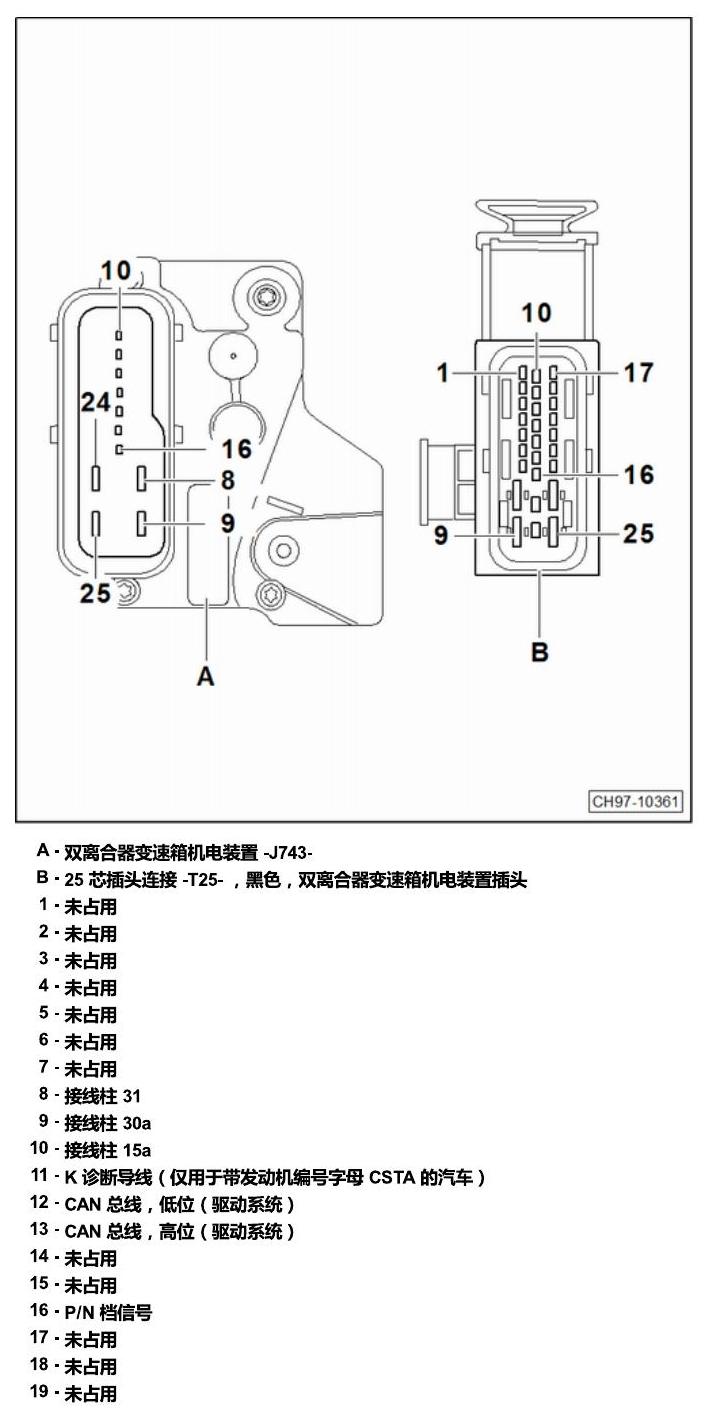 上海大众朗逸 发动机舱内的控制器 电路图