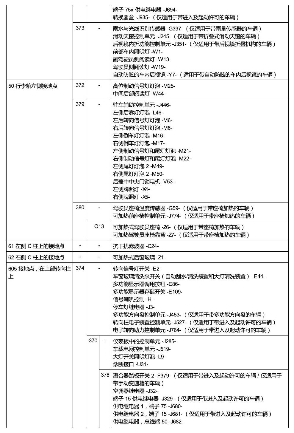 上海大众朗逸 接地 电路图