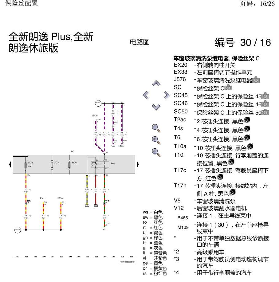 上海大众朗逸 MQB 保险丝配置 电路图
