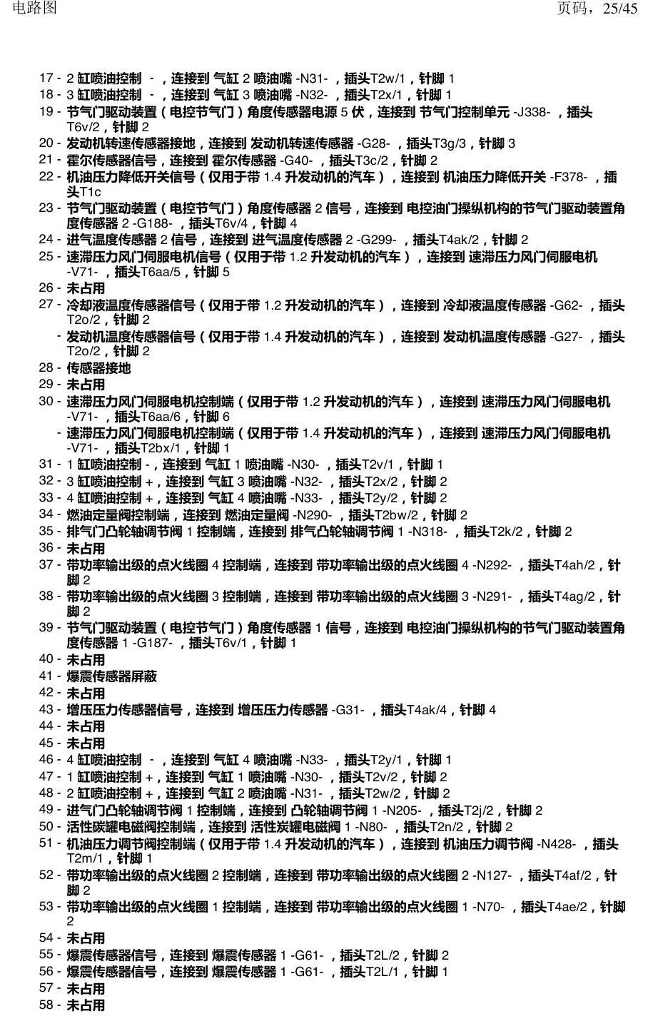 上海大众朗逸 MQB 汽车前部的控制器 电路图