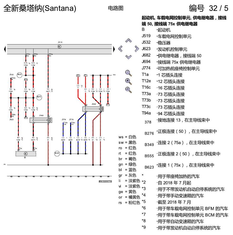 上海大众桑塔纳1.5 保险丝配置 电路图