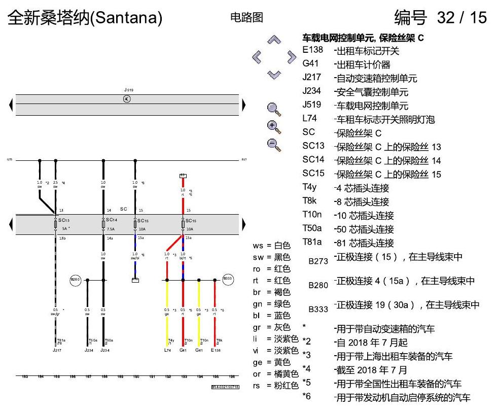 上海大众桑塔纳1.5 保险丝配置 电路图