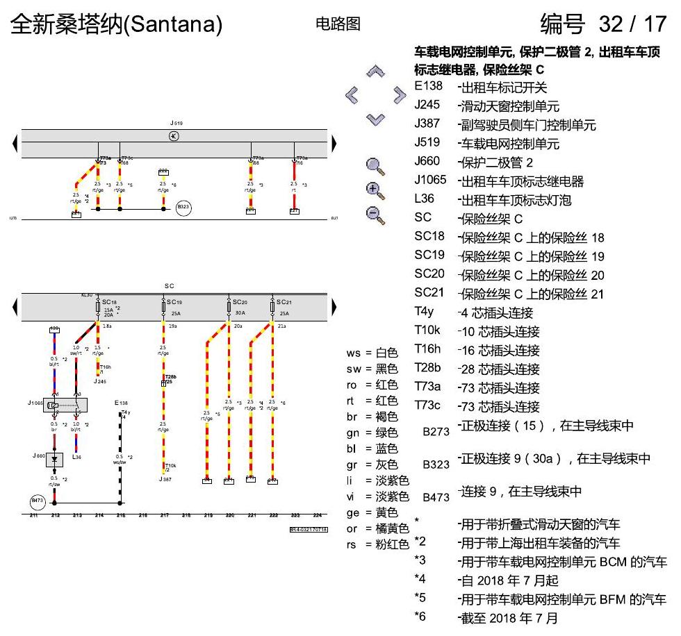 上海大众桑塔纳1.5 保险丝配置 电路图