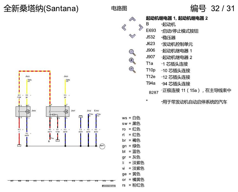 上海大众桑塔纳1.5 保险丝配置 电路图