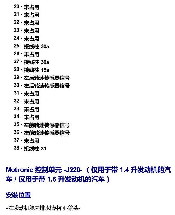 上海大众桑塔纳1.5 安装位置 发动机舱内的控制器 电路图