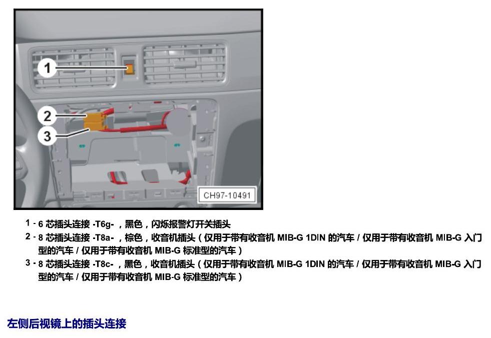 上海大众桑塔纳1.5 安装位置 插头 电路图