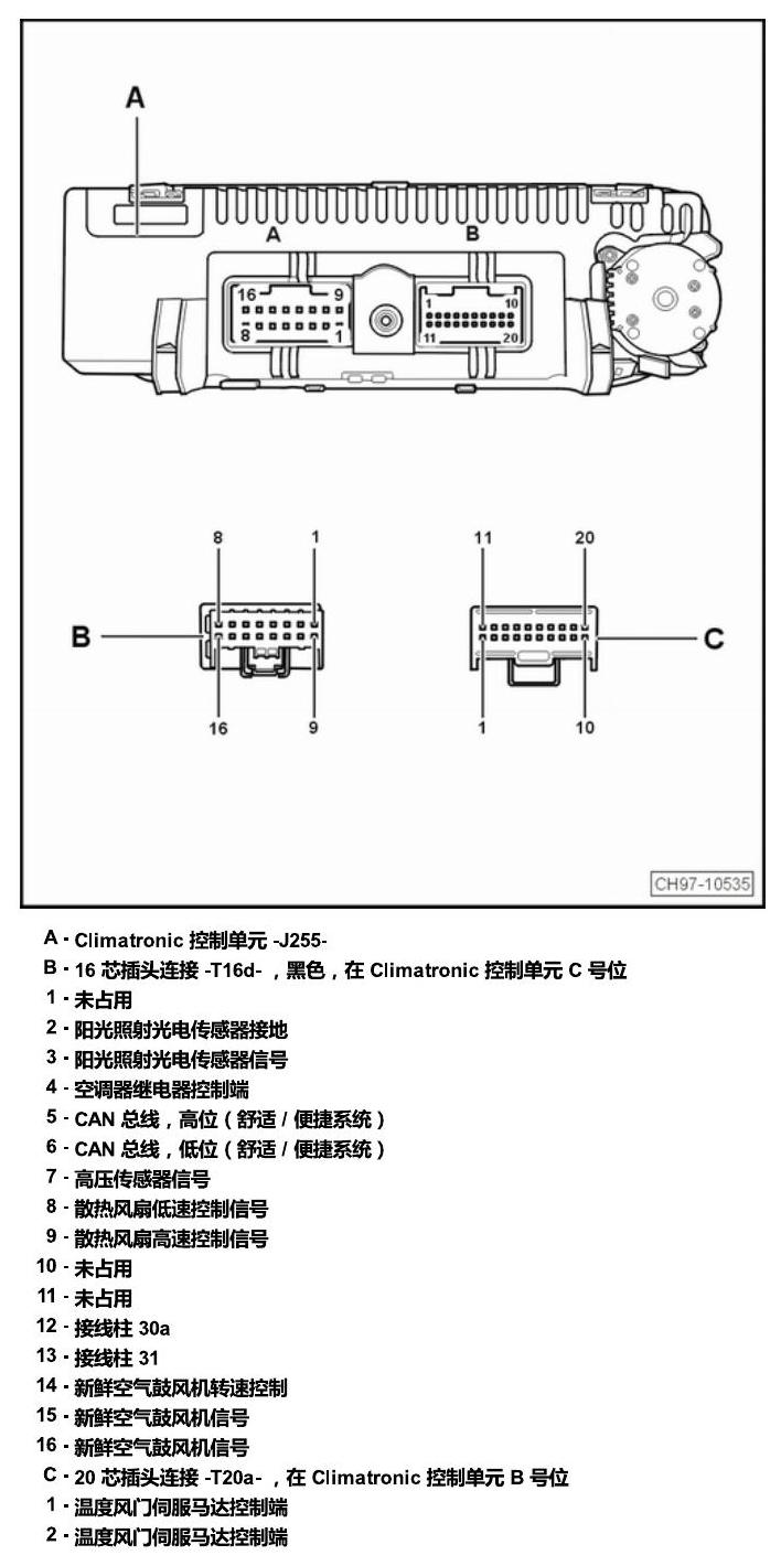 上海大众桑塔纳1.5 安装位置 车内空间的控制器 电路图