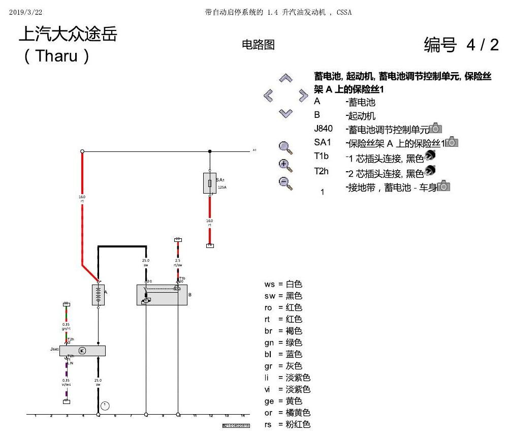上海大众涂岳 1.4 发动机 CSSA 电路图