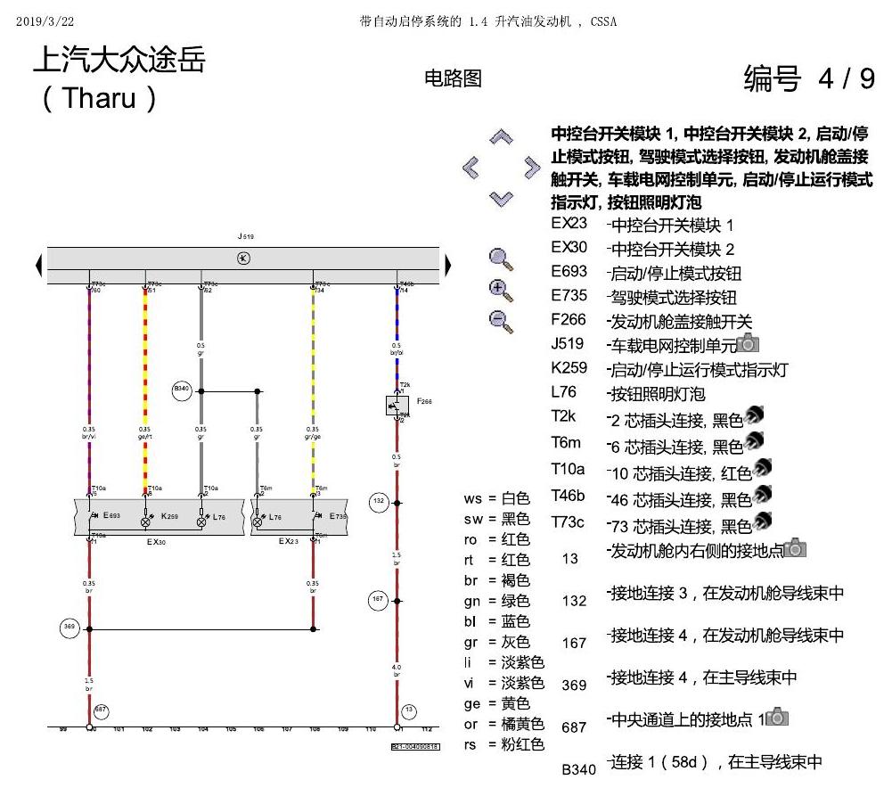 上海大众涂岳 1.4 发动机 CSSA 电路图