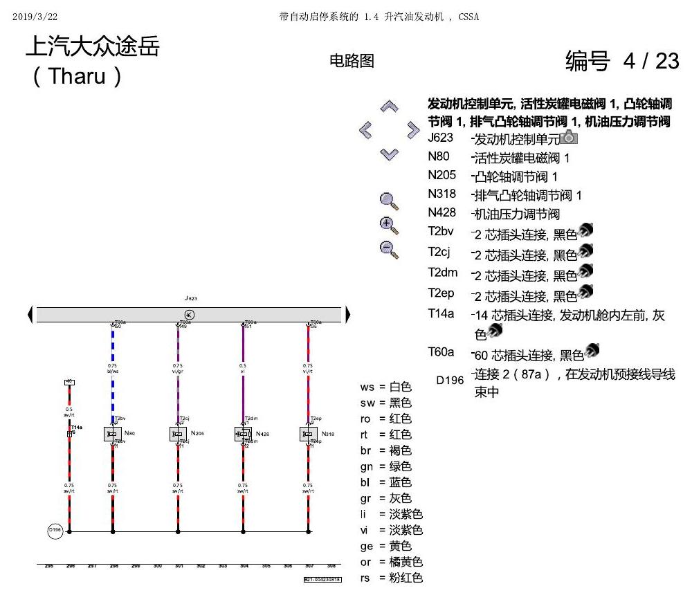 上海大众涂岳 1.4 发动机 CSSA 电路图