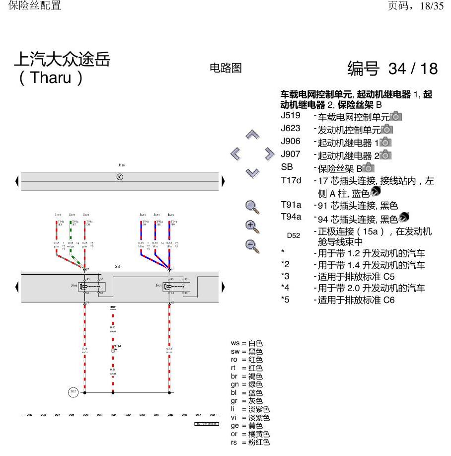 上海大众涂岳 保险丝配置 电路图
