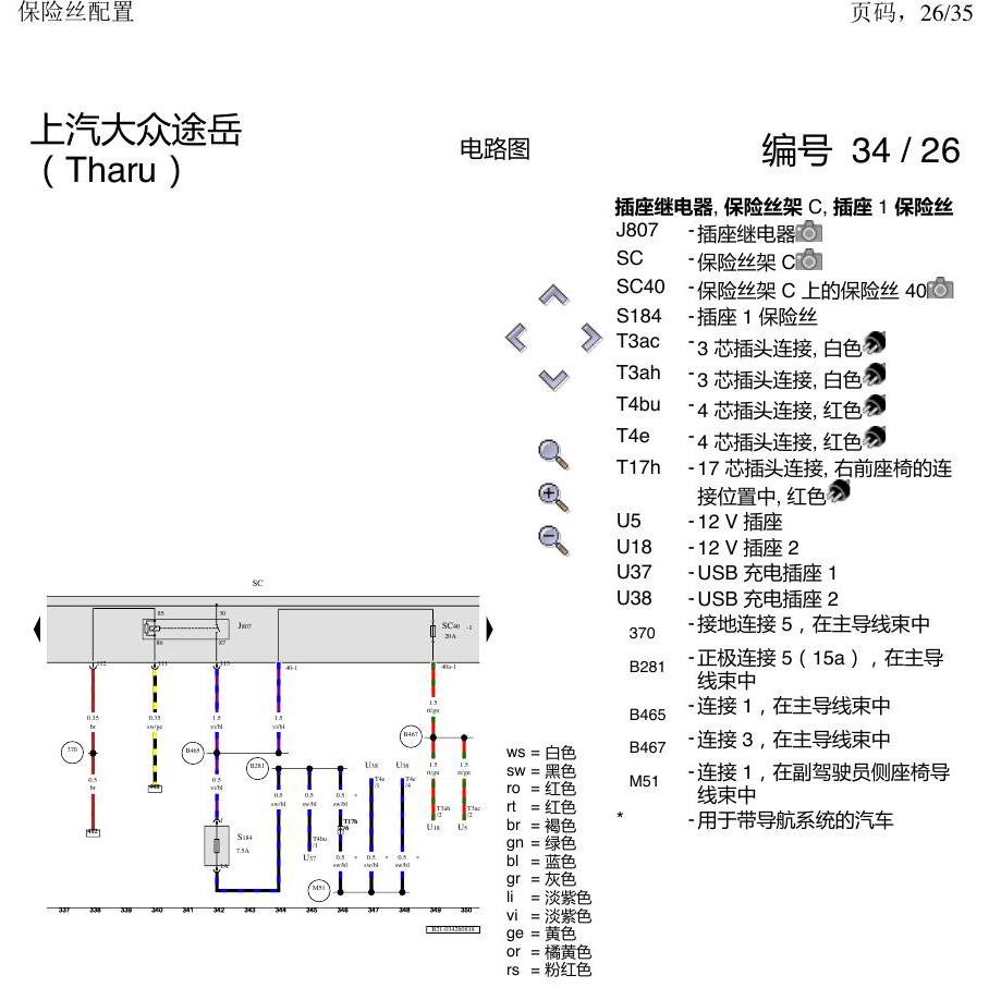 上海大众涂岳 保险丝配置 电路图