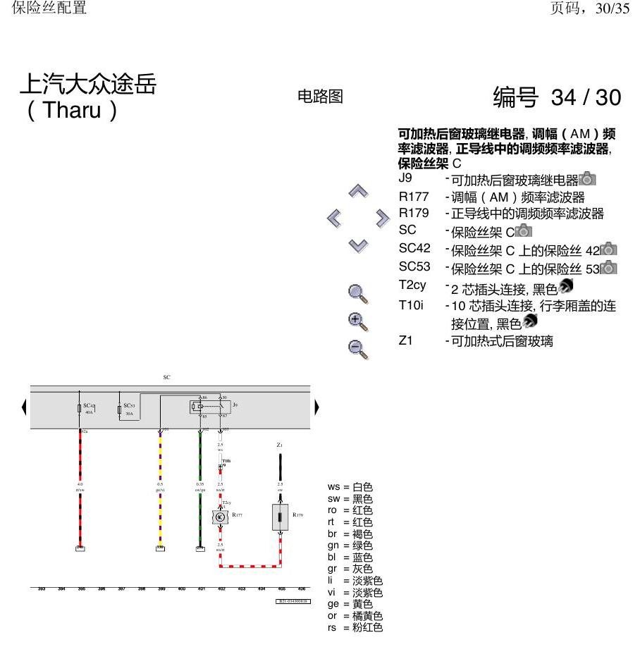 上海大众涂岳 保险丝配置 电路图