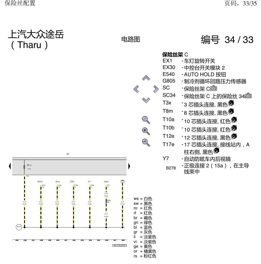 上海大众涂岳 保险丝配置 电路图
