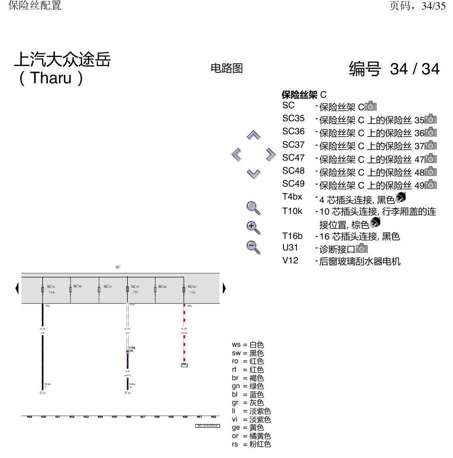 上海大众涂岳 保险丝配置 电路图
