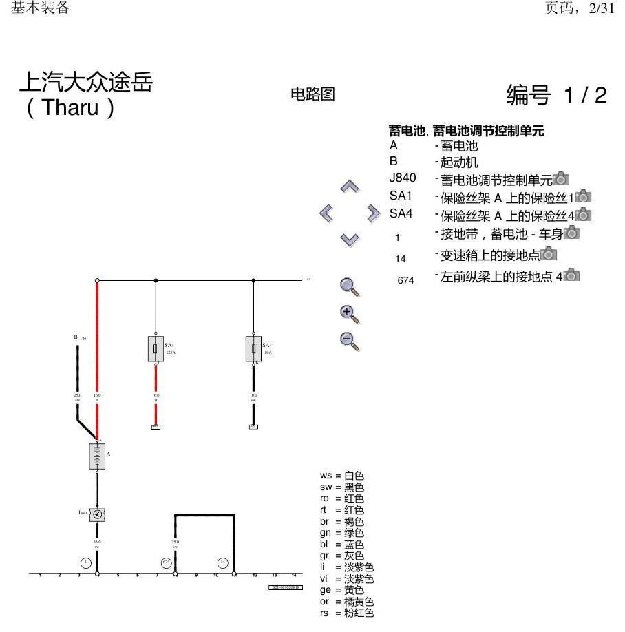 上海大众涂岳 基本装备 电路图