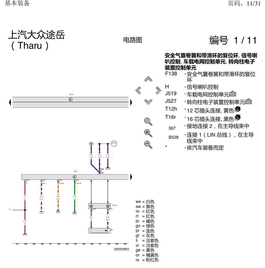 上海大众涂岳 基本装备 电路图