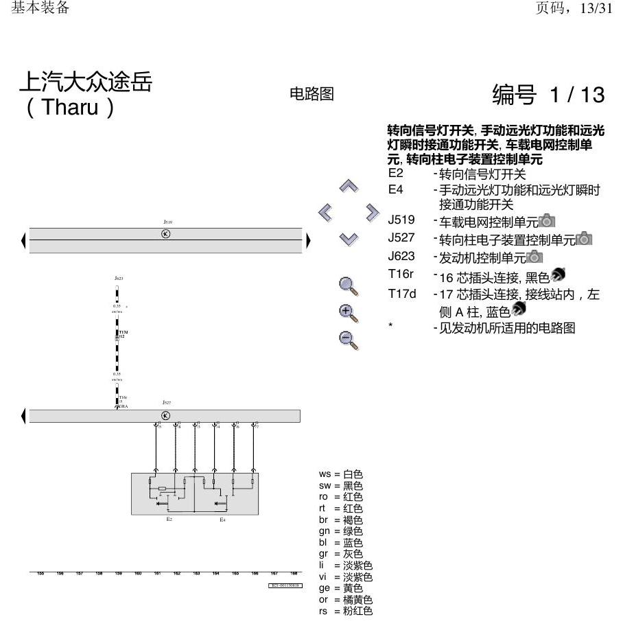 上海大众涂岳 基本装备 电路图