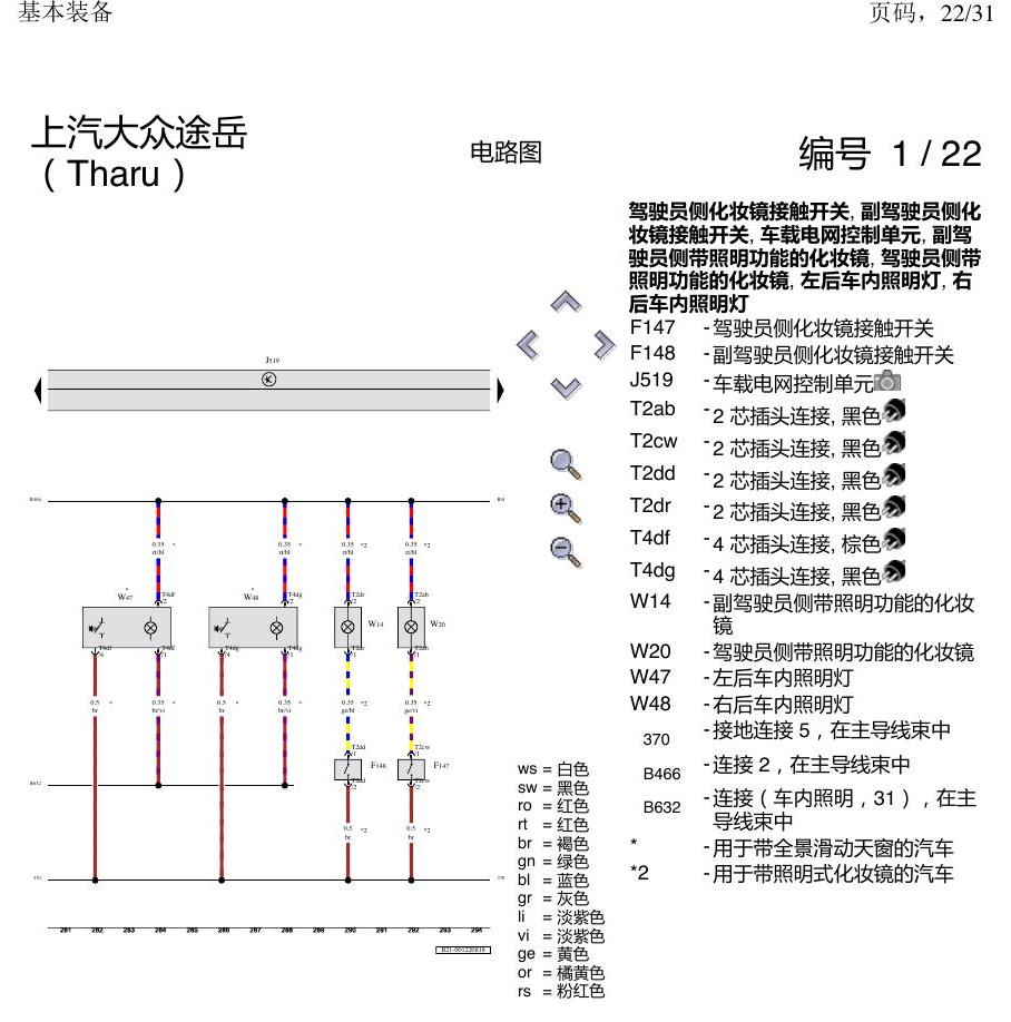 上海大众涂岳 基本装备 电路图