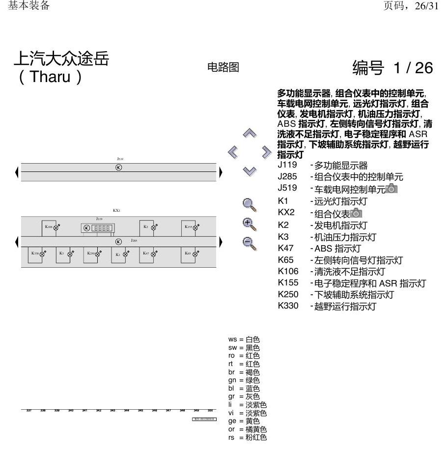 上海大众涂岳 基本装备 电路图