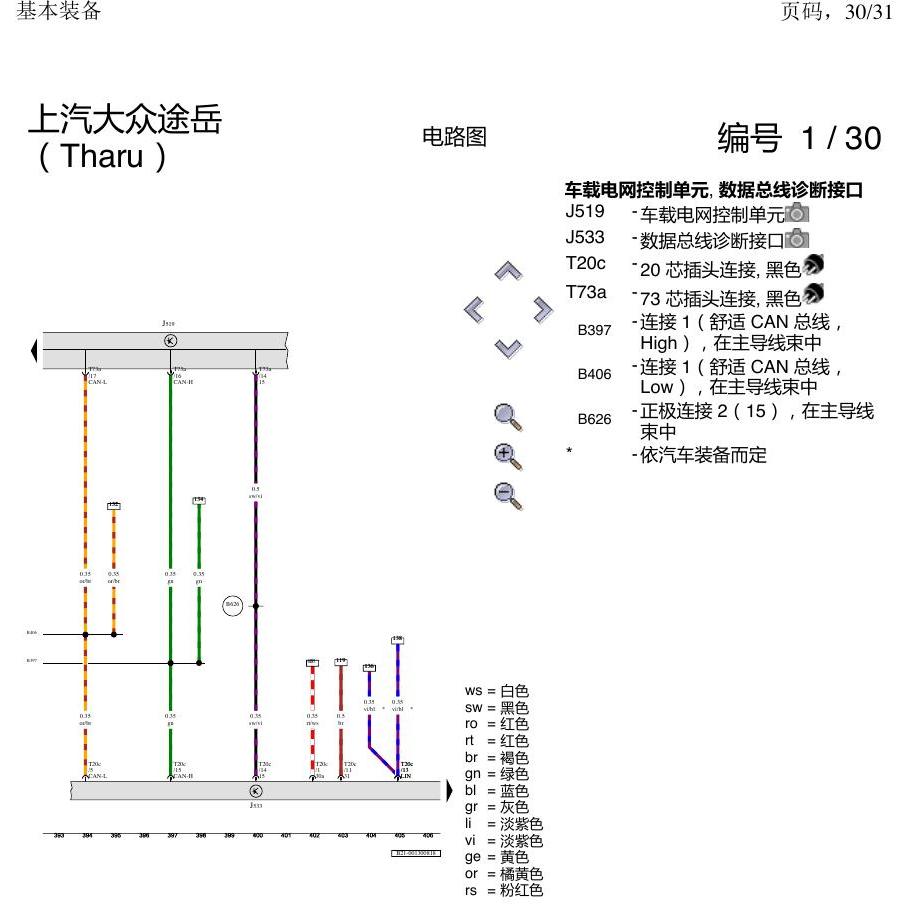 上海大众涂岳 基本装备 电路图